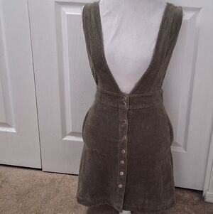 Stylish Forever 21 Olive Corduroy Mini Dress Size S